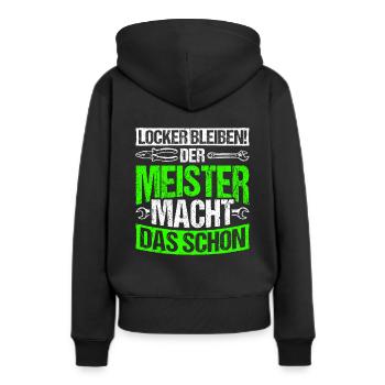 Restez détendu : maître mécatronicien, mécanicien - Sweat à capuche Premium bio Femme - noir - Dos - Julia (174cm)
