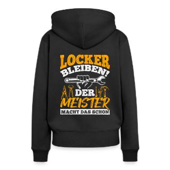 Restez détendu : maître mécatronicien, mécanicien - Sweat à capuche Premium bio Femme - noir - Dos - Julia (174cm)