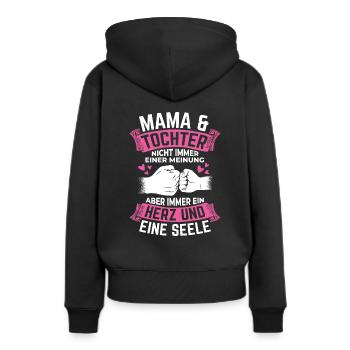 Mama & Tochter Nicht Immer Einer Meinung Herz & Se - Frauen Premium Bio Hoodie - Schwarz - Hinten - Julia (174cm)
