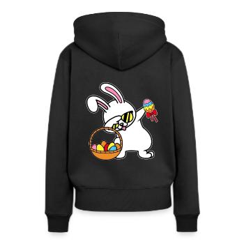 Dabbing Lapin de Pâques Lapin de Pâques - Sweat à capuche Premium bio Femme - noir - Dos - Julia (174cm)