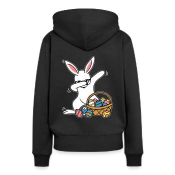 Dabbing Lapin de Pâques Lapin de Pâques - Sweat à capuche Premium bio Femme - noir - Dos - Julia (174cm)