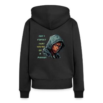 kampfsport mission boxen boxring motivation - Frauen Premium Bio Hoodie - Schwarz - Hinten - Julia (174cm)