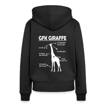 Gewaltfreie Kommunikation GFK - Frauen Premium Bio Hoodie - Schwarz - Hinten - Julia (174cm)