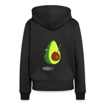 Avocado - Frauen Premium Bio Hoodie - Schwarz - Hinten - Julia (174cm)