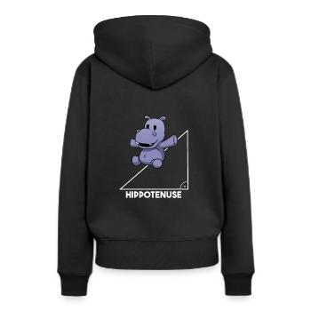 Hippotenuse Mathematik Lehrer Pythagoras Nilpferd - Frauen Premium Bio Hoodie - Schwarz - Hinten - Julia (174cm)