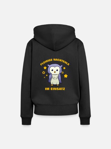 Fleißige Nachteule im Einsatz Krankenschwester - Frauen Premium Bio Hoodie - Schwarz