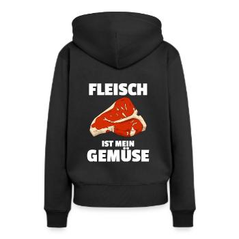 Fleisch Ist Mein Gemüse Fleischesser - Frauen Premium Bio Hoodie - Schwarz - Hinten - Julia (174cm)