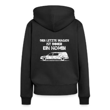 Der letzte Wagen ist immer ein Kombi Leichenwagen - Frauen Premium Bio Hoodie - Schwarz - Hinten - Julia (174cm)