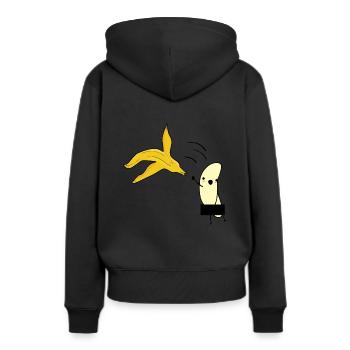 Nackte Banane Strip Junggesellenabschied / JGA - Frauen Premium Bio Hoodie - Schwarz - Hinten - Julia (174cm)