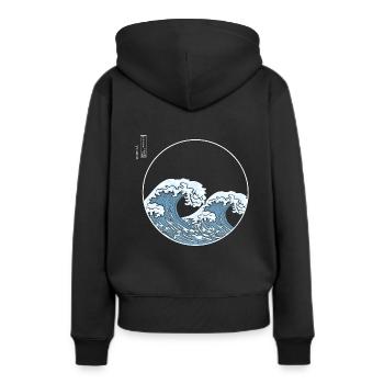 Kanagawa Big Wave Japan Japanese Art Kanji - Women’s Premium Organic Hoodie - black - Back - Julia (174cm)