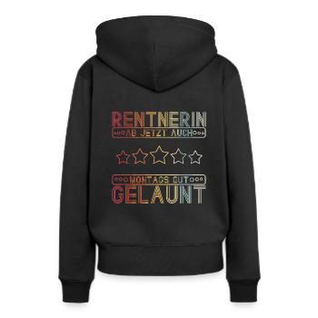 Rentnerin Ab Jetzt Auch Montags Gut Gelaunt! Großm - Frauen Premium Bio Hoodie - Schwarz - Hinten - Julia (174cm)