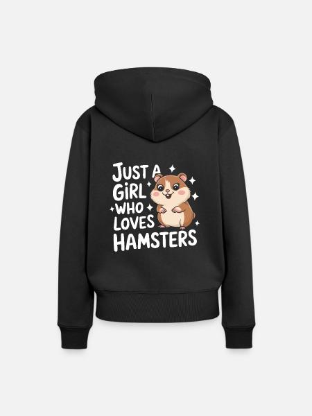 Hamster - Frauen Premium Bio Hoodie - Schwarz
