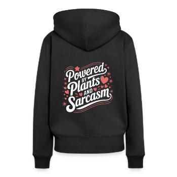Végétarien Végétalien Végétarien Végétarien - Sweat à capuche Premium bio Femme - noir - Dos - Julia (174cm)
