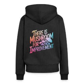 Champignons Champignons Champignon Champignon - Sweat à capuche Premium bio Femme - noir - Dos - Julia (174cm)