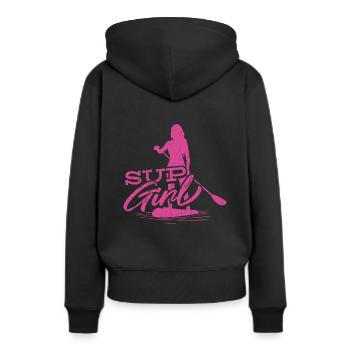 Sup Girl Stand Up Paddling Sup Frauen SUP Kleidung - Frauen Premium Bio Hoodie - Schwarz - Hinten - Julia (174cm)