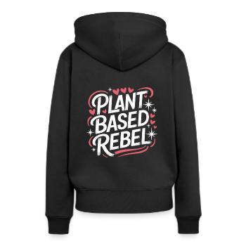 Végétarien Végétalien Végétarien Végétarien - Sweat à capuche Premium bio Femme - noir - Dos - Julia (174cm)