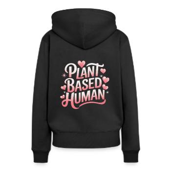 Végétarien Végétalien Végétarien Végétarien - Sweat à capuche Premium bio Femme - noir - Dos - Julia (174cm)