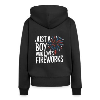 Pyrotechniker Feuerwerk Pyrotechnik - Frauen Premium Bio Hoodie - Schwarz - Hinten - Julia (174cm)