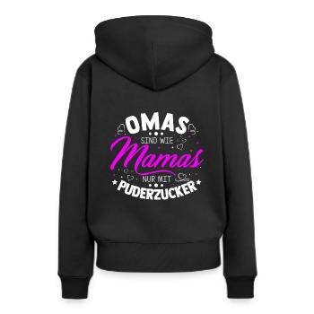 Beste Oma Lieblingsoma Puderzucker Familie Herz Ge - Frauen Premium Bio Hoodie - Schwarz - Hinten - Julia (174cm)