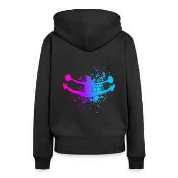 Cheerleader Cheerleading Design Akrobatik Pompons - Frauen Premium Bio Hoodie - Schwarz - Hinten - Julia (174cm)