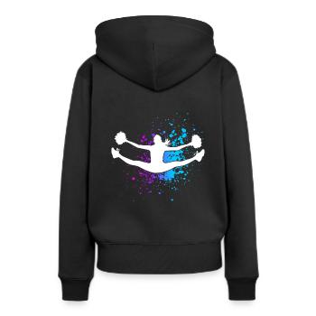 Cheerleader Cheerleading Design Sport Pompons Chee - Frauen Premium Bio Hoodie - Schwarz - Hinten - Julia (174cm)
