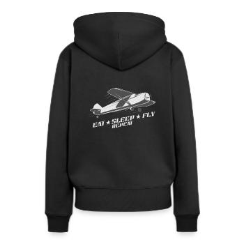Voler - Sweat à capuche Premium bio Femme - noir - Dos - Julia (174cm)