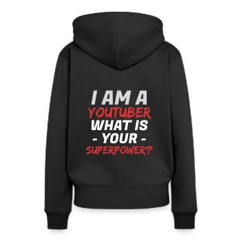 Youtube Youtuber Geschenkideen Hobby - Frauen Premium Bio Hoodie - Schwarz - Hinten - Julia (174cm)