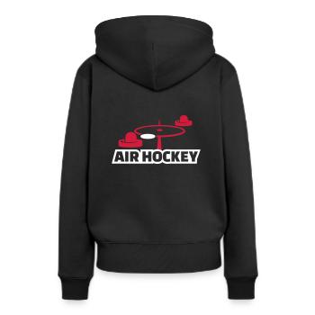 Air hockey - Sweat à capuche Premium bio Femme - noir - Dos - Julia (174cm)
