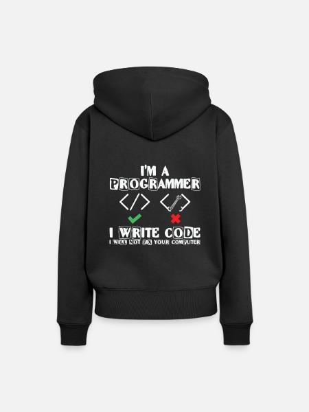 I'm a Programmer i write code Lover Coding - Frauen Premium Bio Hoodie - Schwarz