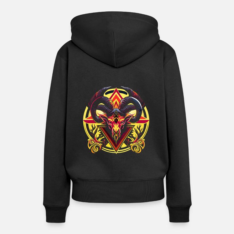Baphomet - Lucifer - Devil - Satan - 666 - Frauen Premium Bio Hoodie - Schwarz