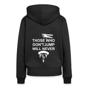 Parachutisme - cadeau de parachute - Sweat à capuche Premium bio Femme - noir - Dos - Julia (174cm)