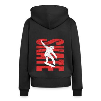 skate skater - Frauen Premium Bio Hoodie - Schwarz - Hinten - Julia (174cm)