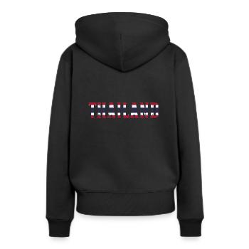 La Thaïlande - Sweat à capuche Premium bio Femme - noir - Dos - Julia (174cm)