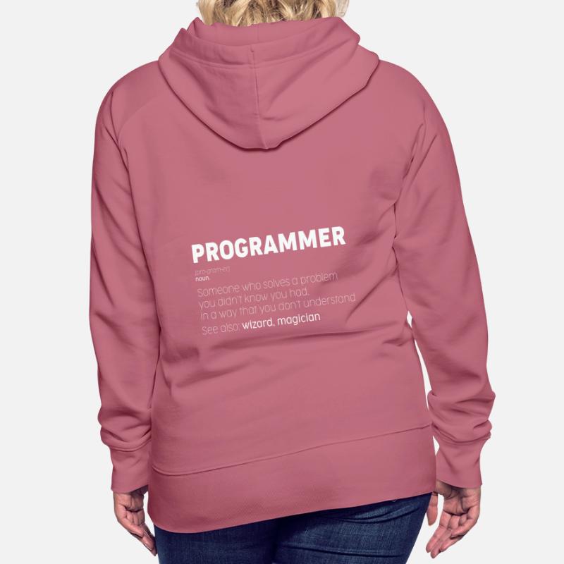Programmer Noun Funny Coder Humor Nerd Frauen Premium Bio Hoodie