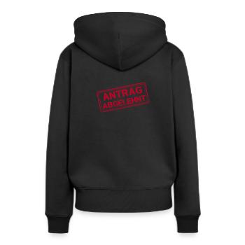 Antrag abgelehnt lustiges Vatertag Papa Geschenk - Frauen Premium Bio Hoodie - Schwarz - Hinten - Julia (174cm)