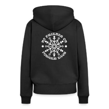 No Friends on Powder Days Skifahren Tiefschnee - Frauen Premium Bio Hoodie - Schwarz - Hinten - Julia (174cm)