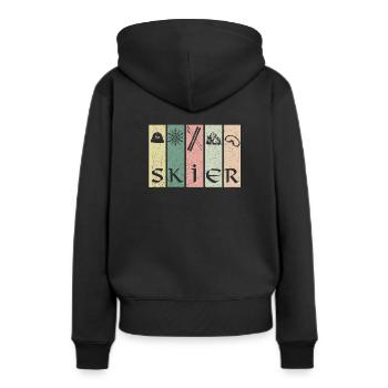 Tiefschnee Skifahren Skifahrer Apres Ski Geschenk - Frauen Premium Bio Hoodie - Schwarz - Hinten - Julia (174cm)