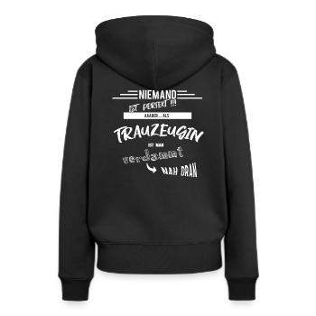 demoiselle d'honneur - Sweat à capuche Premium bio Femme - noir - Dos - Julia (174cm)