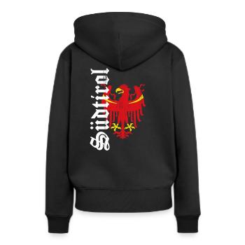 Tyrol du Sud - Sweat à capuche Premium bio Femme - noir - Dos - Julia (174cm)