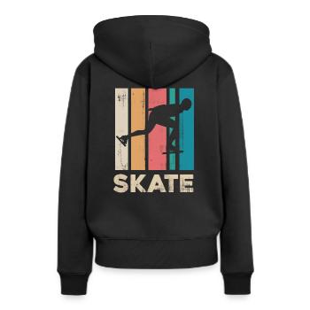 Eislaufen - Frauen Premium Bio Hoodie - Schwarz - Hinten - Julia (174cm)