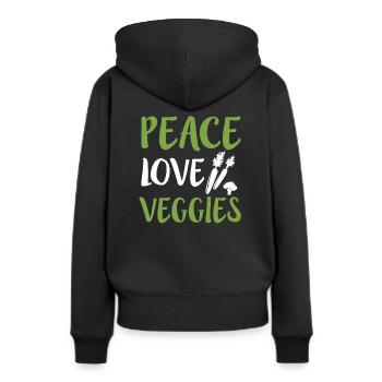 veggie - Sweat à capuche Premium bio Femme - noir - Dos - Julia (174cm)