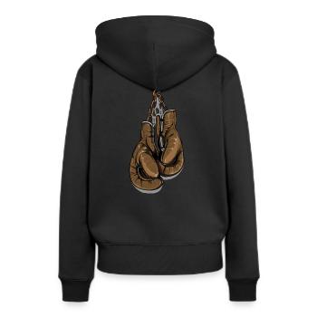 boxsport boxhandschuh - Frauen Premium Bio Hoodie - Schwarz - Hinten - Julia (174cm)