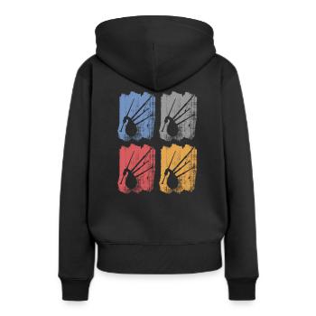 Dudelsack - Frauen Premium Bio Hoodie - Schwarz - Hinten - Julia (174cm)