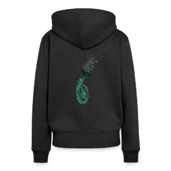 cor ténor - Sweat à capuche Premium bio Femme - noir - Dos - Julia (174cm)