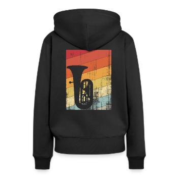 Instrument de tuba - Sweat à capuche Premium bio Femme - noir - Dos - Julia (174cm)