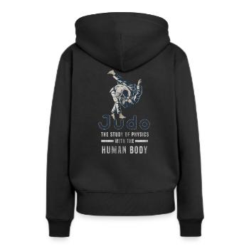 Judo - Frauen Premium Bio Hoodie - Schwarz - Hinten - Julia (174cm)