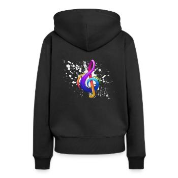 note musicale - Sweat à capuche Premium bio Femme - noir - Dos - Julia (174cm)