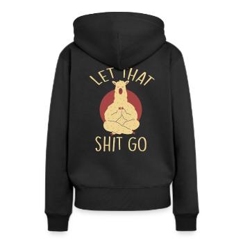 Namaste - Sweat à capuche Premium bio Femme - noir - Dos - Julia (174cm)