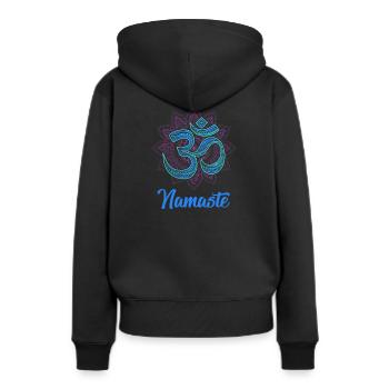 Namaste - Sweat à capuche Premium bio Femme - noir - Dos - Julia (174cm)