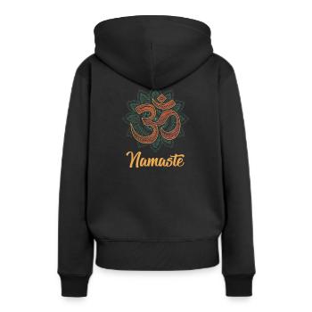 Namaste - Sweat à capuche Premium bio Femme - noir - Dos - Julia (174cm)